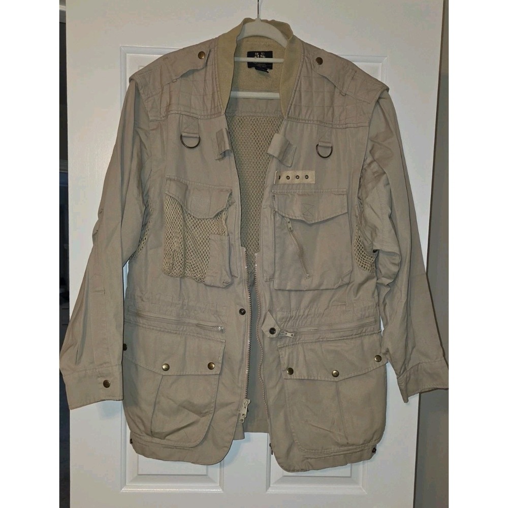 Vintage Willis & Geiger Skeleton Coast Photojournalist Utility Jacket Khaki Med